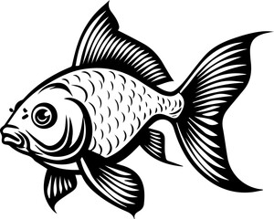 Goldfish - Black Vector Illustration