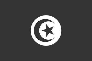 Tunisia flag original black and white