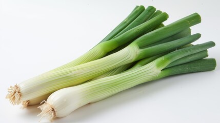 Leek on a White Background - Stylish and Raw Generative AI