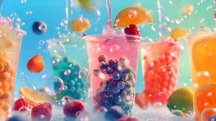 Colourful fruit juice commercial photos