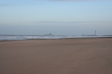 Belgium's coast in winter with sandstorms and sunshine