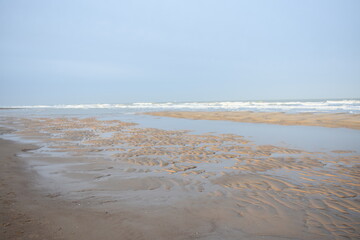 Belgium's coast in winter with sandstorms and sunshine