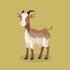 goat flat vector cartoon styl...
