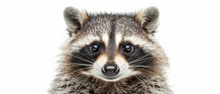  A close-up image of a raccoon's face with a blurry, expressive appearance on its countenance