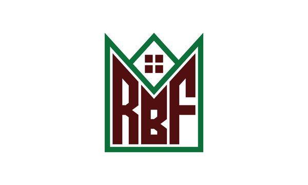 RBF initial letter builders real estate logo design vector. construction, housing, home marker, property, building, apartment, flat, compartment, business, corporate, house rent, rental, commercial