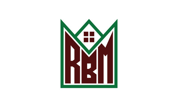 RBM initial letter builders real estate logo design vector. construction, housing, home marker, property, building, apartment, flat, compartment, business, corporate, house rent, rental, commercial