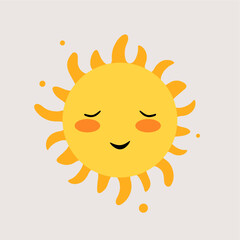 vector hand painted sun in ca...