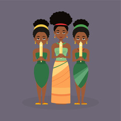 kwanzaa people vector flat il...