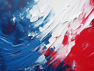 Splashes of bright paint on the canvas. navy blue, burgundy and white colors. Interior painting