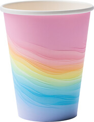 rainbow fantasy coffee cup isolated on white or transparent background,transparency 