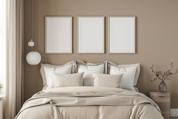 Sample frame set against a comfortable taupe bedroom backdrop