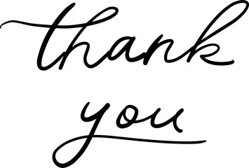 Thank you handwritten text vector material 