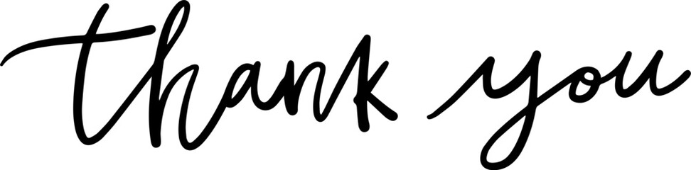 Thank you handwritten text vector material 