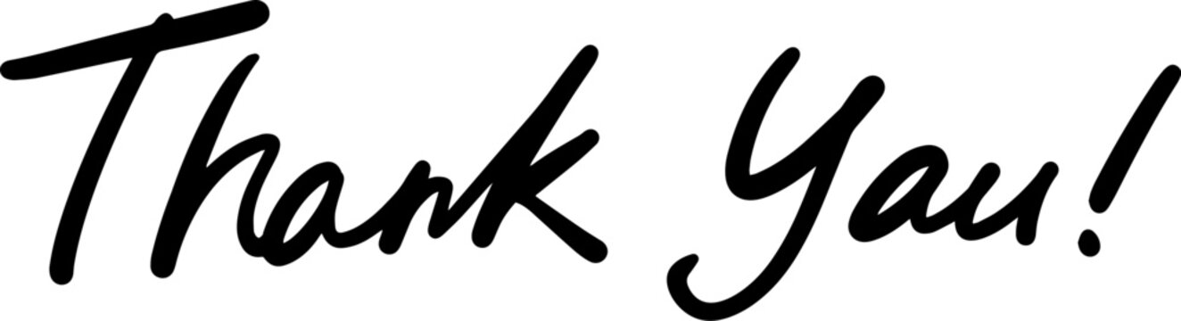 Thank you handwritten text vector material 