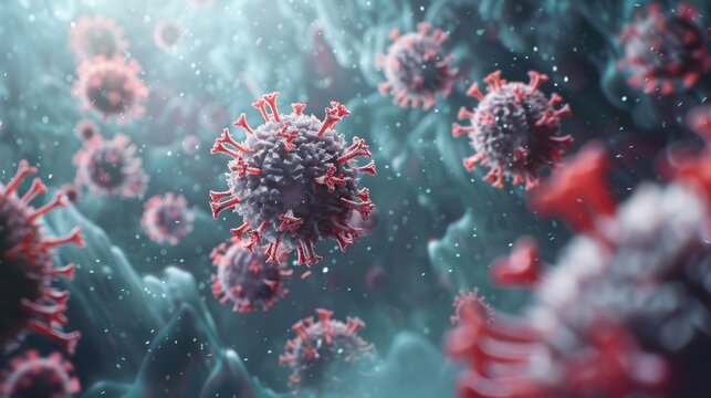 Coronavirus Microbiology and Virology Concept 3D Rendering