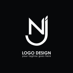 NJ NJ Logo Design, Creative Minimal Letter NJ NJMonogram