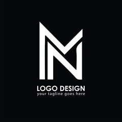 MN MN Logo Design, Creative Minimal Letter MN MN Monogram