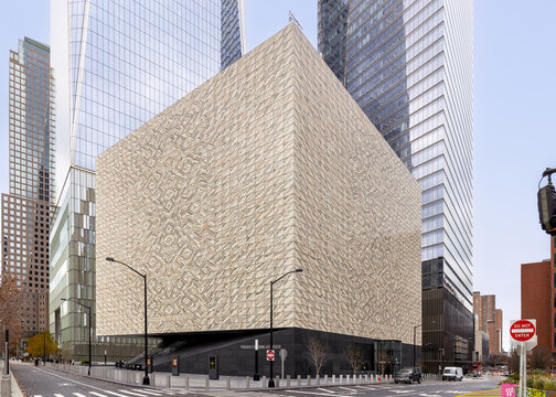 New York, NY, USA - December 11, 2023: The Perelman Performing Arts Center, also known as PAC NYC, is a multi-space performing arts center located near the World Trade Center in Lower Manhattan.