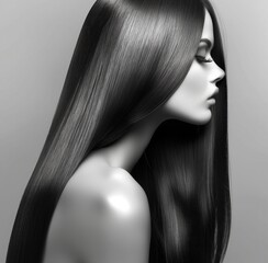 portrait of a woman with long styled hair