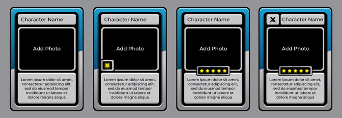 game card border template with blue and grey color, technology style card border