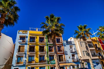 Tuinposter colorful city landscape from the city of Villajoyosa in Spain © Joanna Redesiuk