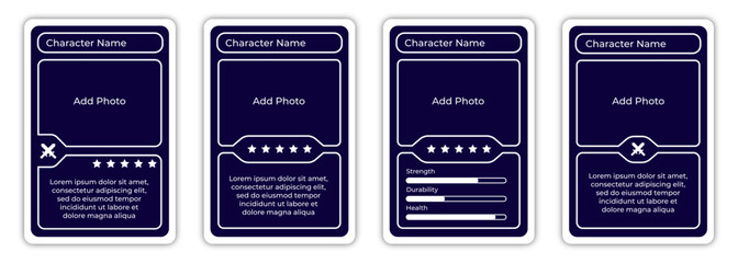 complete bundle game card border template with blue dark color for game card © Farhan
