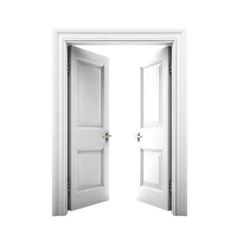 Foto op Plexiglas Open white double door, cut out © Yeti Studio