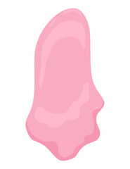 Bubble gum splash. Cartoon chewy sweet candy. Stains and sticky stretchy form. Children bubblegum. Vector illustration