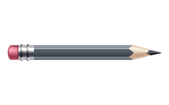 Pencil mockup realistic. Colored wooden graphite pencil. School office stationery, creative design vector bright item