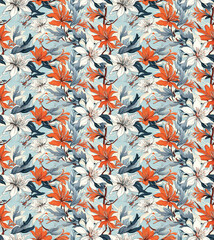 Botanical background, floral repeating patterns, seamless flowers, nature illustration, flowers, vibrant flowers, abstract flowers, vibrant color, floral pattern, floral background