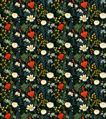 Botanical background, floral repeating patterns, seamless flowers, nature illustration, flowers, vibrant flowers, abstract flowers, vibrant color, floral pattern, floral background