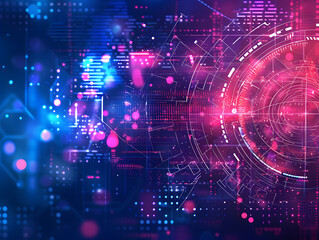 Abstract Fusion of Art and Technology in Vibrant Digital Background