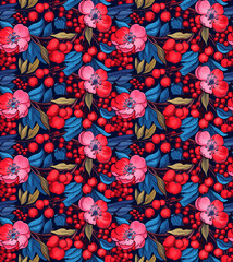 Fototapeta na wymiar Botanical background, floral repeating patterns, seamless flowers, nature illustration, flowers, vibrant flowers, abstract flowers, vibrant color, floral pattern