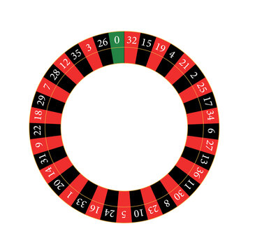 Europeaan roulette illustrator numbers for play or gamble