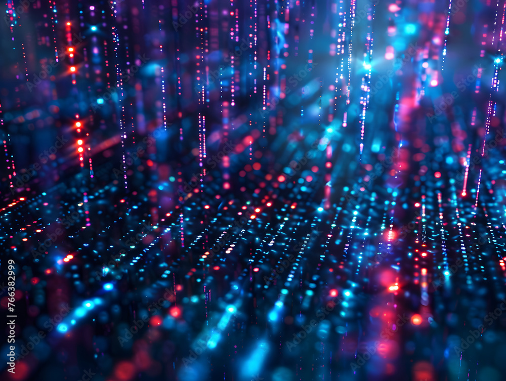 Poster abstract encryption algorithm dance in vibrant colors and patterns