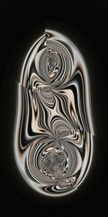 beyond fractal beige and silver grey colours curved motif on a black background