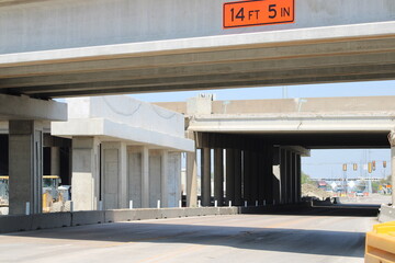 New Express Lanes being added to I-635 east from the Dallas High 5 are seen between the east and...