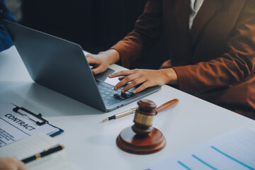 Businessman and lawyer discuss the contract document. Treaty of the law. Sign a contract business.