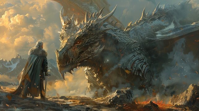 Fantasy character art with a Middle Earth theme transporting viewers to a world of dragons wizards and epic quests.