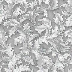 A pale gray acanthus pattern, monochrome for wallpaper, ceiling background concept - obrazy, fototapety, plakaty