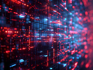 Obraz premium Abstract Fortress of Cybersecurity Shield in Fiery Background.