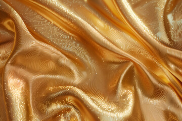 Gold abstract background with golden fabric texture, creates elegant and luxurious atmosphere