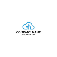 Obraz premium combination of cloud and technology symbol logo design vector illustration