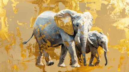 Sculpture, abstract, texture, gold elements, oil painting, chinoiserie, animal prints, elephants, etc.