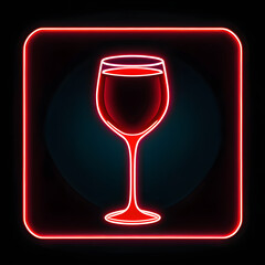 Red Neon Wineglass Icon: Adding Vibrance to Your Design(Generative AI)