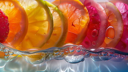 Fruit slices in water