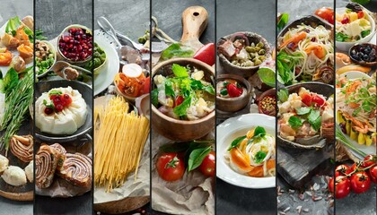 Collage of different foods