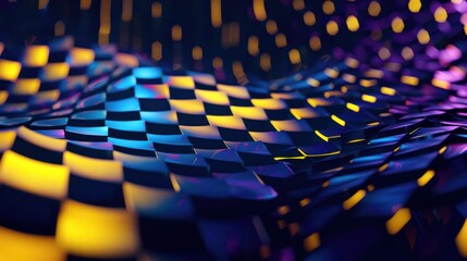 Obraz premium Abstract modern background featuring 3D shapes in the style of futuristic chromatic waves, showcasing colorful minimalism