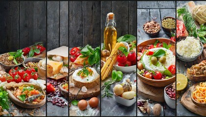 Collage of different foods