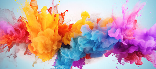 colorful watercolor ink splashes, paint 165